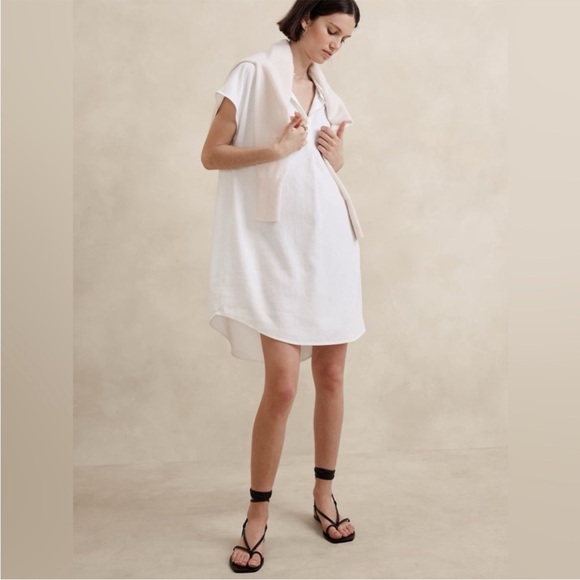 Banana Republic Linen Blend White Tunic Dress - Picture 1 of 9